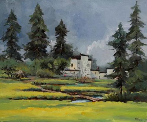 《山邊的村屋》50×60cm.jpg